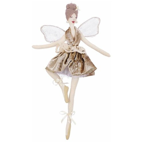 фото Кукла на ёлку "фея - балерина буффа" (variation), полиэстер, золотистая, 30 см, edelman