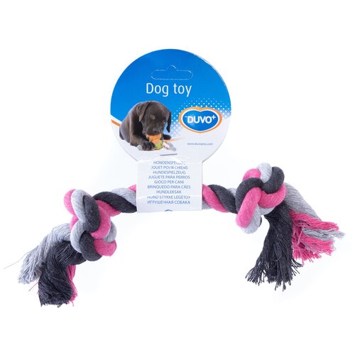 Игрушка для собак DUVO+ веревочная, розовая, 26см (Бельгия) duvo игрушка для собак веревочная гантель с мячиками серо розовая 18см бельгия шт