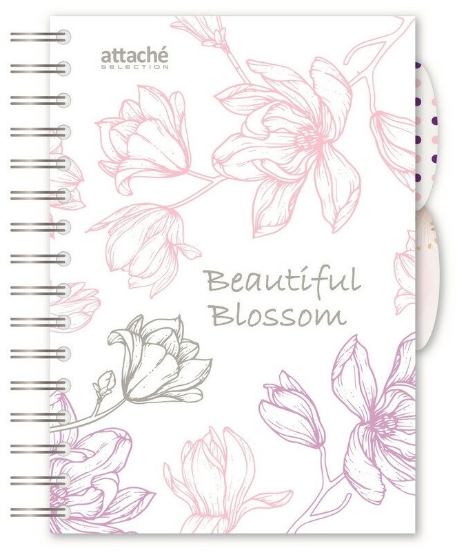 Бизнес-тетрадь А5,140л, кл, спир, плас Attache Selection Flower DreamsBlossom 1059960