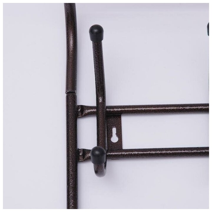 Вешалка настенная с полкой «Комфорт», 13 крючков, 80×10×55 см, цвет медный антик - фотография № 3