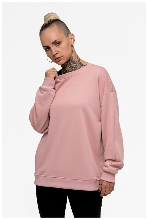 Магазин Толстовок The fading rose color sweatshirt oversize diagonal petlia, Размер Unisex 48 / M Unisex