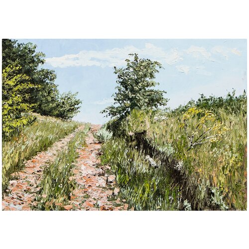 фото Картина маслом "дорога в горы" лопушанский русская живопись