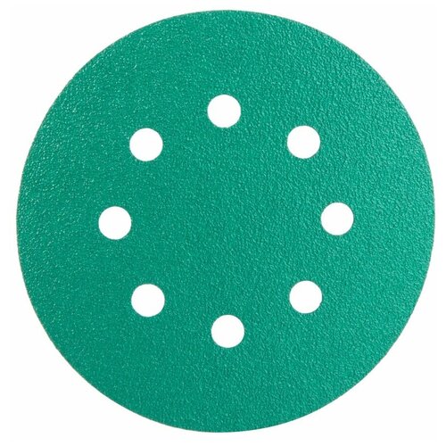 фото Диск шлифовальный на плёночной основе на липучке hanko dc341 film green 125мм 8 отв р80/5шт