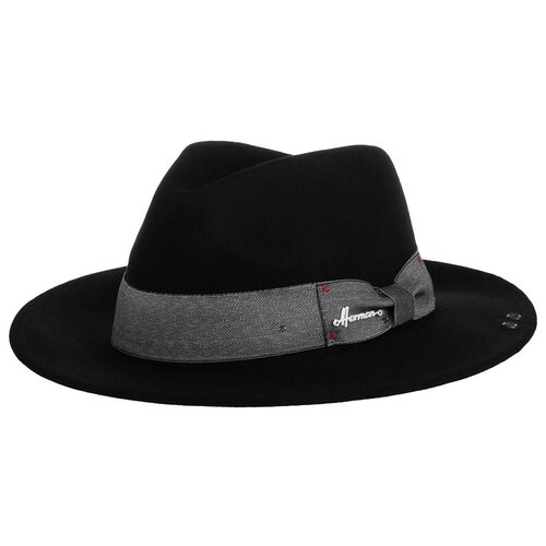 Шляпа Herman, размер 59, черный шляпа herman шерсть утепленная размер 59 черный