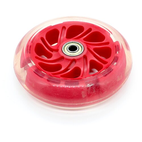 Колесо переднее светящееся для трехколесного самоката 120 мм (красное)