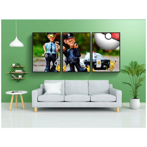 фото Набор модулных постеров для интерьера "игры, интернет, поймать" 60x90 см. в тубусе, без рамки lotsprints