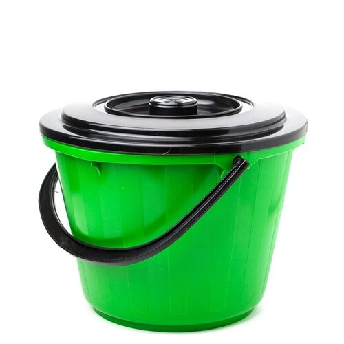 Ведро с крышкой и мерной шкалкой ВТК-6, Инвет, 9.5-122 зеленый