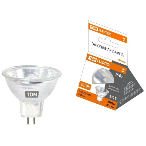 фото Лампа галогенная с отражателем mr16 (jcdr) - 35 вт - 230 в - gu5.3 tdm sq0341-0008 (упаковка 10 шт) tdm еlectric