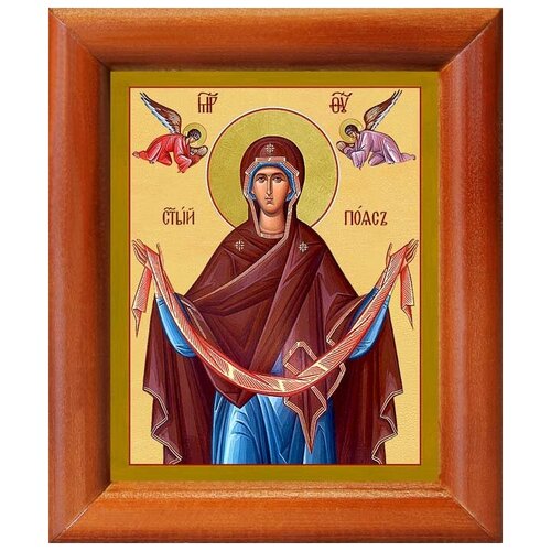 фото Святый пояс пресвятой богородицы, икона в рамке 8*9,5 см соборъная лавка