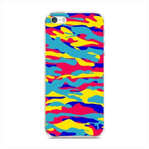 фото Силиконовый чехол "ярко-розовый камуфляж" на apple iphone 5/5s/se / айфон 5s case place