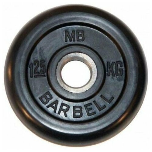 фото Диск обрезиненный черный mb barbell d-26 1.25 кг (1111211)
