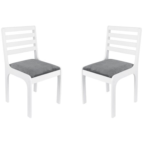 фото Стул обеденный kett-up eco köln (кельн), ku111, мягкий, каркас белый / сиденье серый / спинка белый, 2 штуки