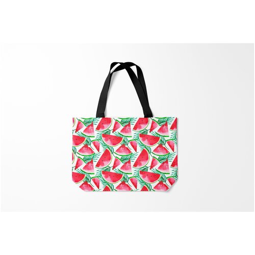 фото Сумка-шоппер / 46х35 см / популярные иллюстрации / фрукты арбузное настроение burnettie