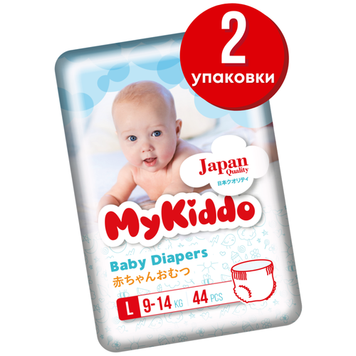 фото Подгузники для малышей/подгузники - трусики/подгузник mykiddo premium l (9-14 кг) мегапак 88 шт