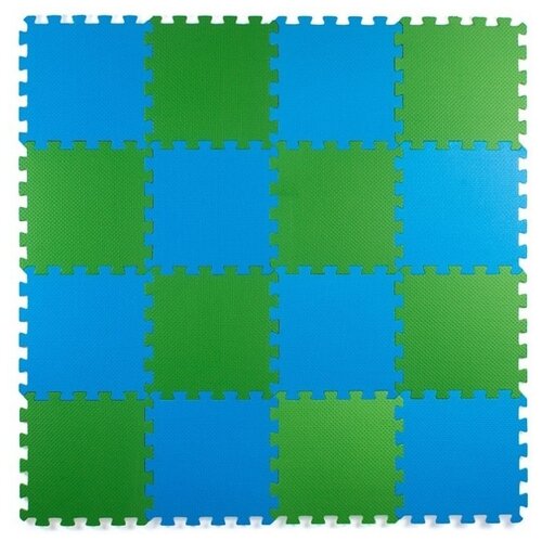 фото Детский пол сине-зеленый комплект 25*25 см, 16+16 деталей eco-cover