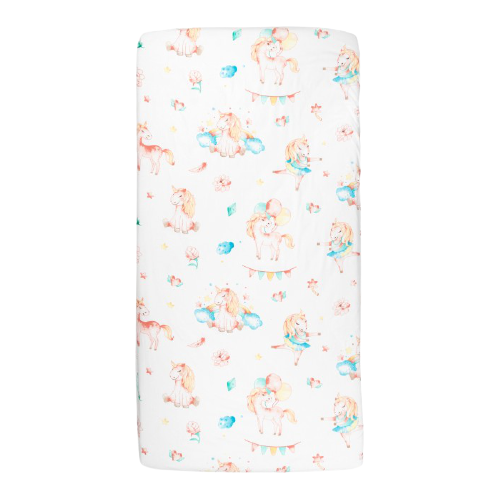 фото Простыня на резинке forest kids 7898, 80 х 160 см, белый/розовый