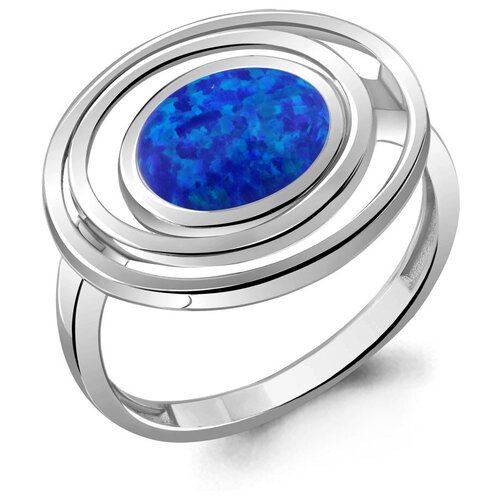 фото Кольцо из золочёного серебра aquamarine а6949895-п с опалом, размер 18,5 diamant-online