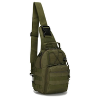 Тактическая сумка-рюкзак на плечо для охоты, рыбалки, страйкбола. Зеленая