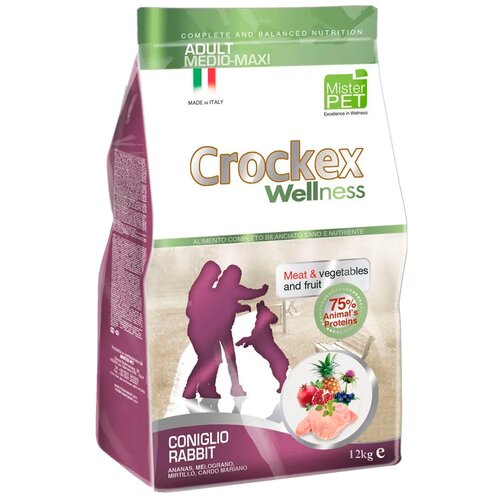 CROCKEX Wellness сухой корм для собак средних и крупных пород кролик с рисом 12кг