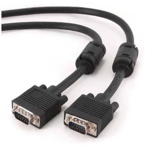 Кабель VGA 15M-15M Cablexpert CC-PPVGA-15M-B Professional, тройное экранирование, 2 фильтра, черный - 15 метров