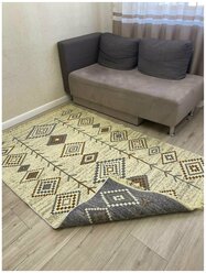Хлопковый двусторонний килим / ковер / ковровая дорожка / прикроватный коврик / экокилим / Musafir home / 120 см на 180 см