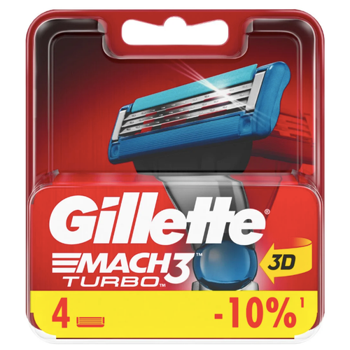 Сменные кассеты Gillette Mach3 Turbo, 4 шт.