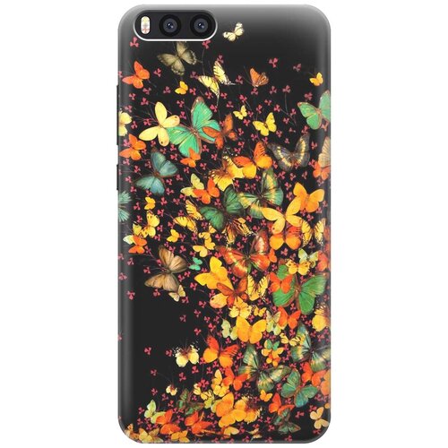 фото Re:pa накладка transparent для xiaomi mi note 3 с принтом "взрыв бабочек"