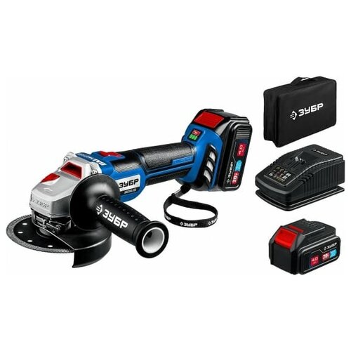 Бесщеточная угловая шлифовальная машина ЗУБР Профессионал 20В AB-125-42 рабочие перчатки 1839000₽