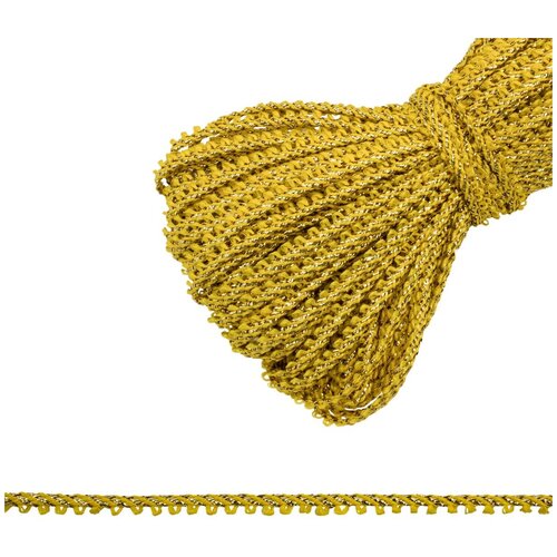 С810 (С1054) Шнур отд. с люрексом 4мм*30м (желтый/золото), 30 м