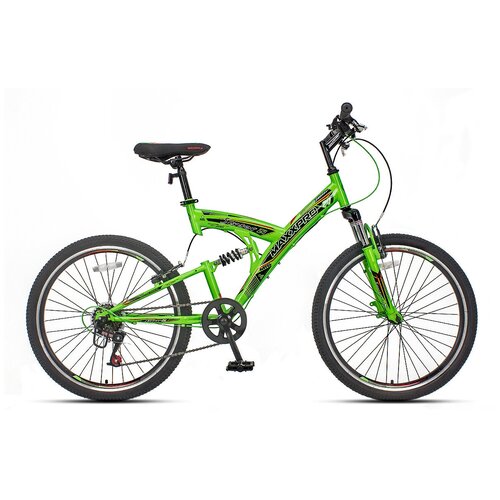 Подростковый горный велосипед двухподвес MaxxPro - Sensor 24 2021 Зеленый Черный N2410-2 1619000₽