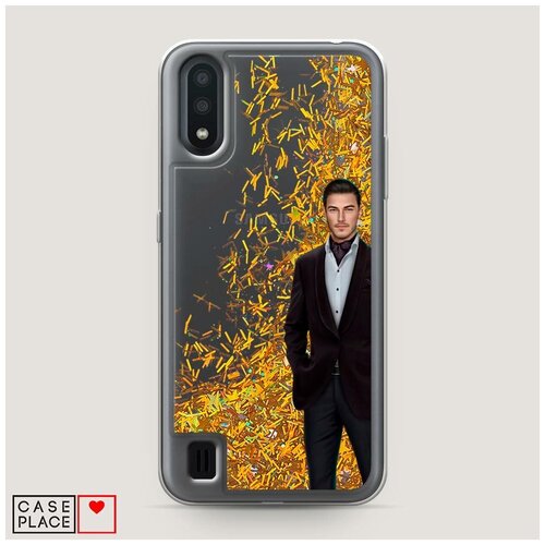 фото Чехол жидкий с блестками samsung galaxy a01 влад граф дракула case place