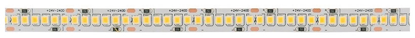 LED лента 24 В, 15 мм, IP23, SMD 2835, 240 LED/m, цвет свечения теплый белый (3000 К) Артикул 141-622