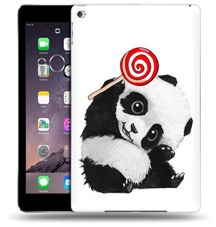 Чехол задняя-панель-накладка-бампер MyPads панда с леденцом для Apple iPad Air 2 (A1566/A1567) противоударный