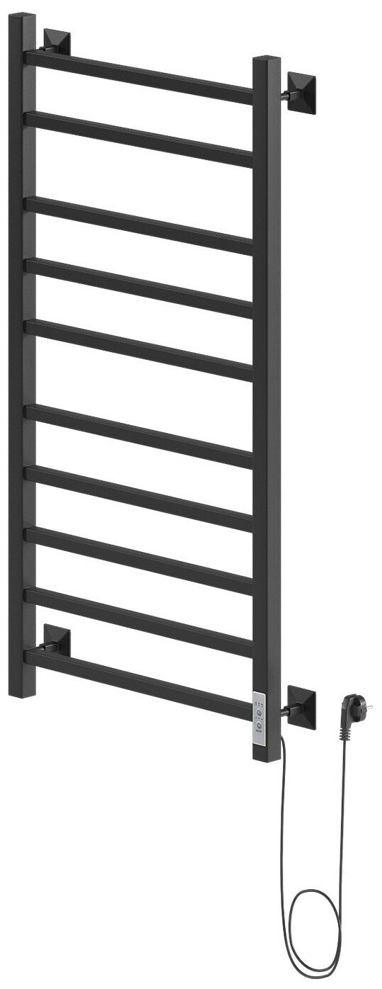 Полотенцесушитель электрический ZOX Триумф, лесенка, 500х1000 мм, , черный матовый - фото №1