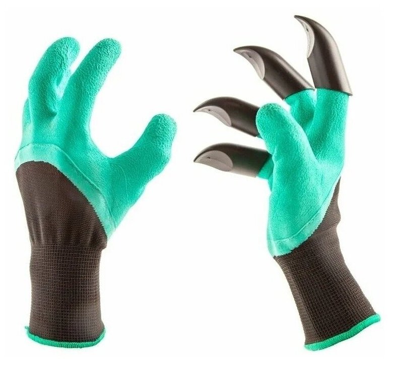 Перчатки садовые с когтями для огорода 2 шт. (пара)(Зеленые)/ Самые удобные перчатки в огороде
