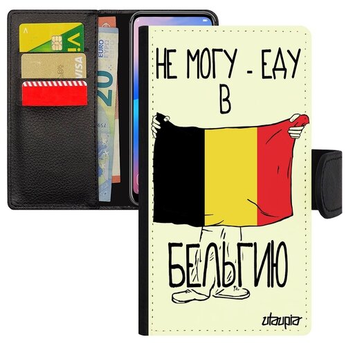 фото Противоударный чехол-книжка на телефон // apple iphone 8 // "еду в бельгию" страна флаг, utaupia, белый