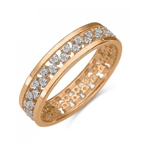 PLATINA jewelry Обручальное кольцо из красного золота с бриллиантом 01-1066-00-101-1110-30, размер 17