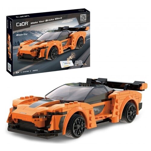 Строительные блоки Lego модель спортивного автомобиля с дистанционным управлением, Double E C51075 оранжевый, гоночные строительные блоки с дистанционным управлением, игрушки для мальчиков