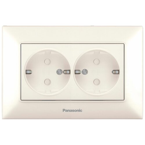 фото Розетка силовая panasonic arkedia slim (wntc02152bg-ru) скрыт. зазем. штор. ip20 бежевый (упак.:1шт)