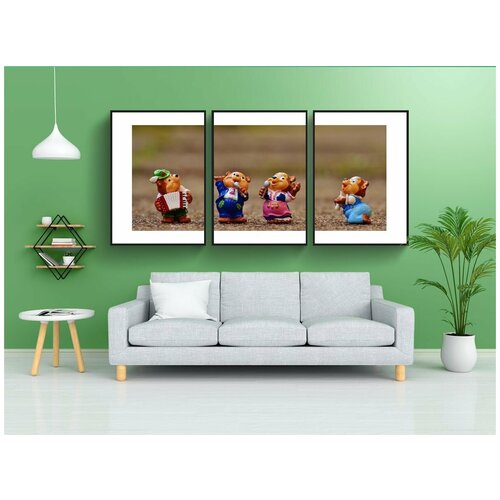 фото Набор модулных постеров для интерьера "нести, бавария, музыкант" 60x90 см. в тубусе, без рамки lotsprints