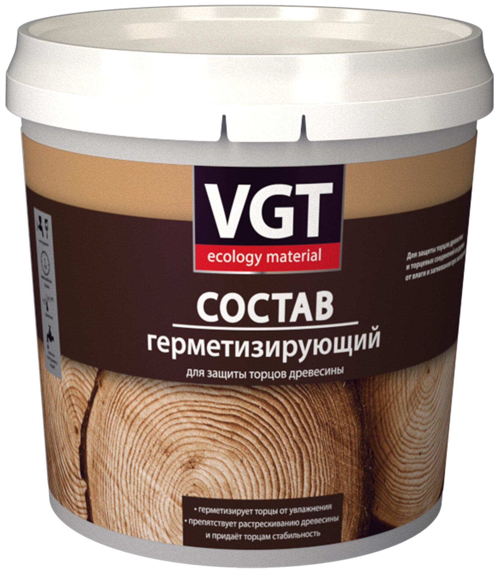 Состав герметизирующий для торцов древесины VGT (0,9кг)