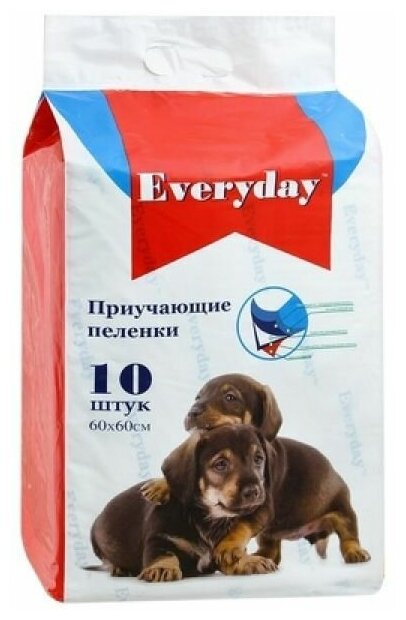 Пеленки Everyday впитывающие для животных 60*60см 10шт Yantai Glad Pet Product CO Ltd - фото №1