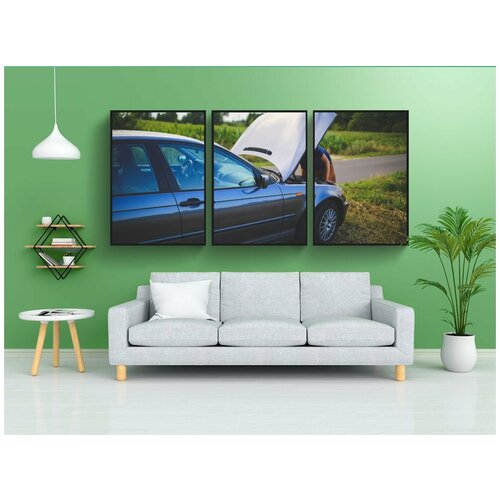 фото Набор модулных постеров для интерьера "ремонт, машина, авто" 60x90 см. в тубусе, без рамки lotsprints