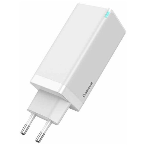 фото Сетевое зарядное устройство baseus gan2 pro quick charger 2*c+u 65w eu (ccgan2p- b02)белый