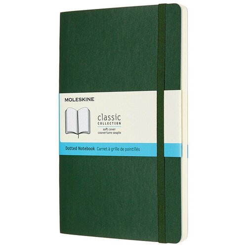 Блокнот Moleskine CLASSIC SOFT QP619K15 Large 130х210мм 192стр. пунктир мягкая обложка зеленый блокнот moleskine classic soft large qp618