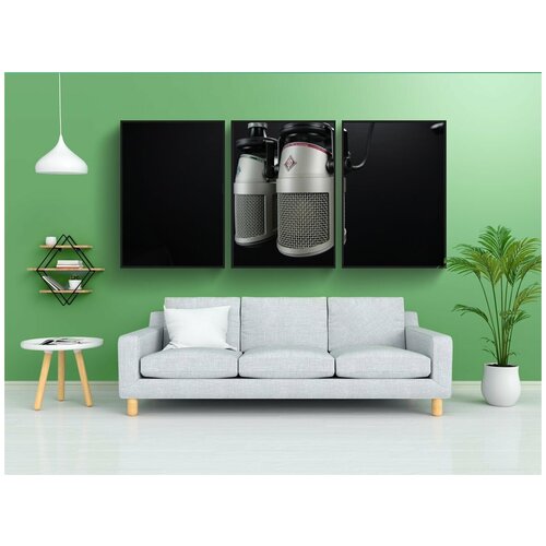 фото Набор модулных постеров для интерьера "микрофон, радио, транслировать" 60x90 см. в тубусе, без рамки lotsprints