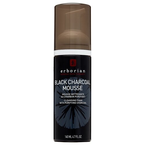 Erborian чёрная пенка для очищения лица Black charcoal mousse, 140 мл