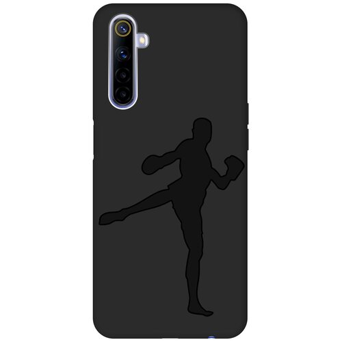 Матовый чехол Kickboxing для realme 6 / Рилми 6 с эффектом блика черный матовый чехол basketball для realme xt рилми хт с эффектом блика черный