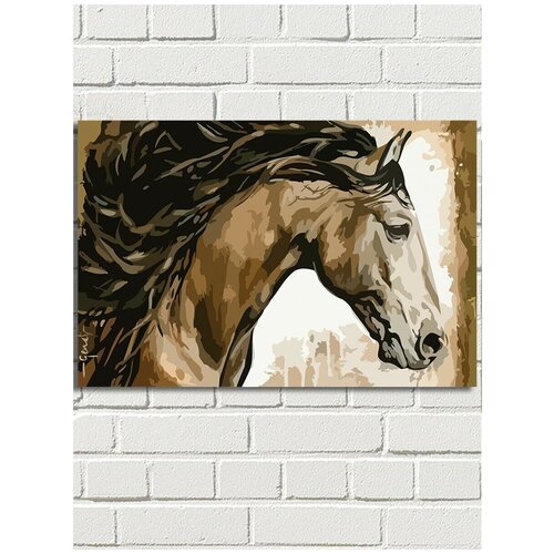 Картина по номерам на холсте Красочная лошадь (абстракция) - 9091 Г 60x40