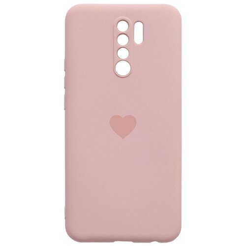 фото Силиконовый чехол-накладка silky touch для xiaomi redmi 9 с принтом "heart" розовый gosso
